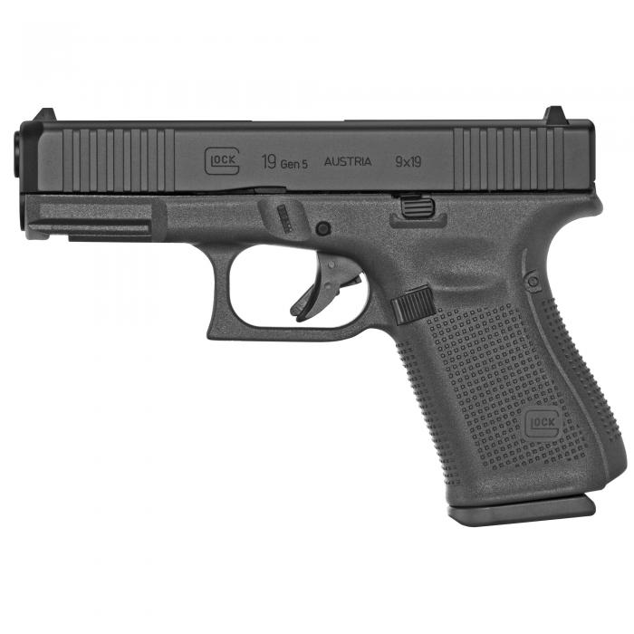 Glock 19 Gen5 9mm 3 15rd Magazines 402 Barrel Fixed Sights Black