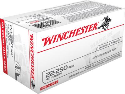 Winchester USA 22-250 Remington JHP 45