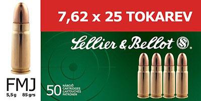 Sellier & Bellot 7.62mmx25mm Tokarev FMJ
