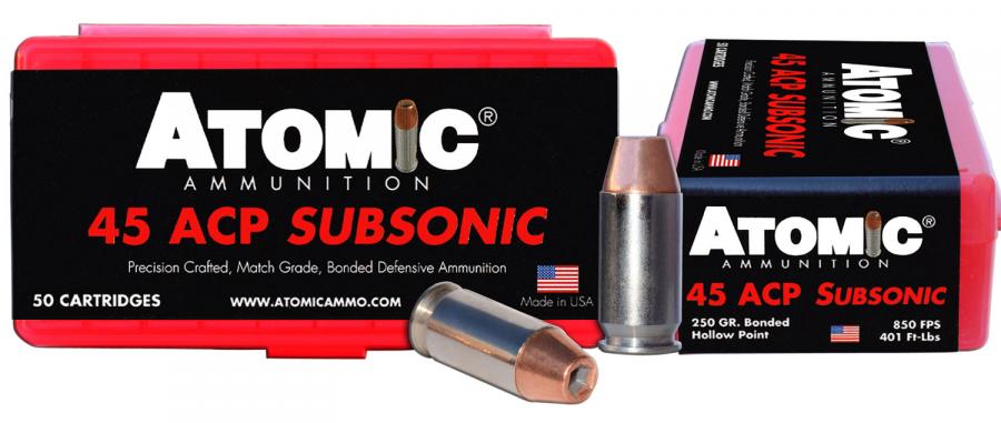 Atomic 00439 45acp 250 Subsonic 50/10