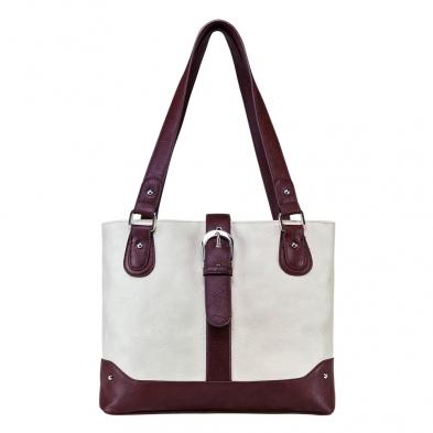 Shoulder Bag - Off White W/brown