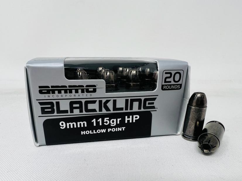 Ammo Inc Blackline 9mm Ammo 115 Grain Hp 20 Rds | Clarksville Guns