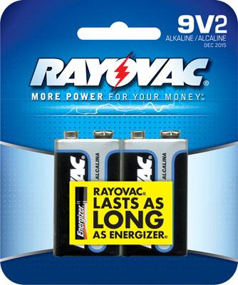 Rayovac A1604-2d Alkaline 9 Volt Batteries