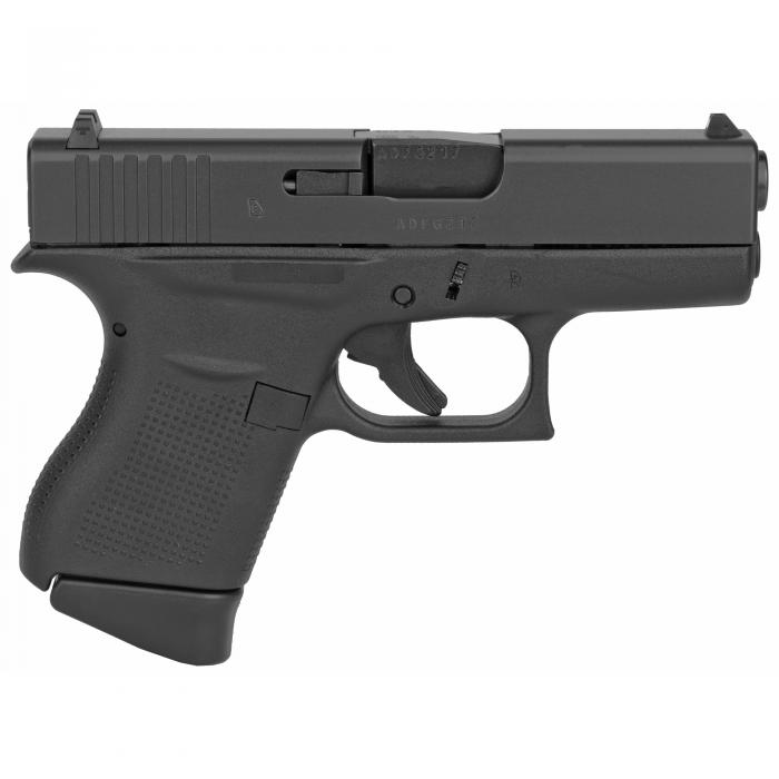 Glock, 43, 9mm, 2-6rd Magazines, 3.39" Barrel, Fixed Sights, Black Finish, -img-0