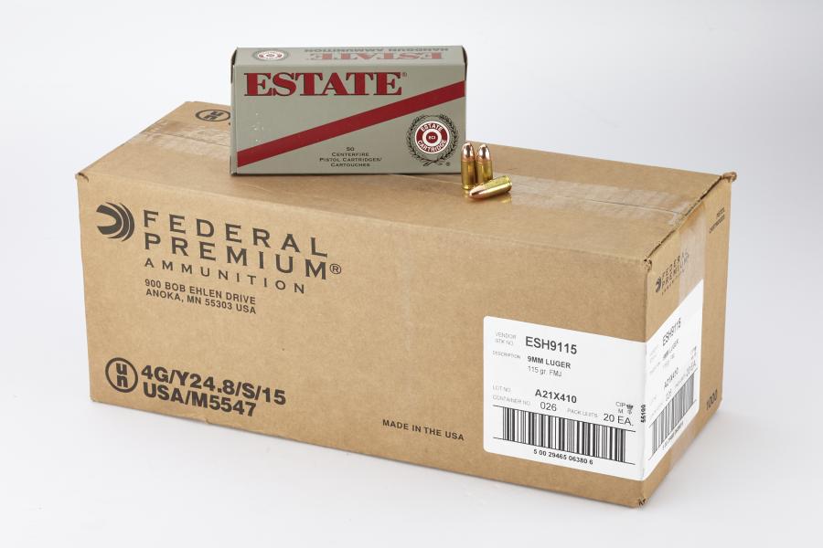 Estate 9mm 115gr FMJ 500 Rounds