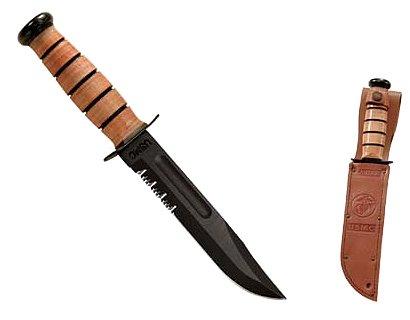 Kabar Serrated Edge Knife W/leather Sheath